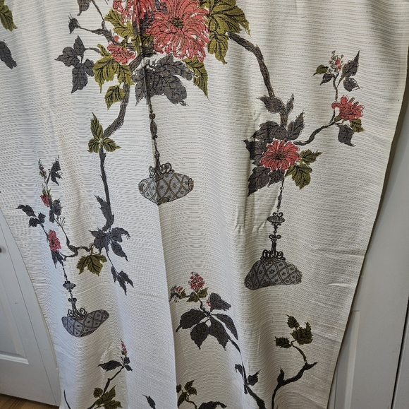 Vintage barkcloth shimmer fabric novelty print Pembroke yardage - Picture 3 of 4